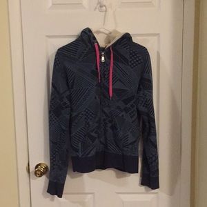 Roxy geometric pattern hoodie zip up jacket